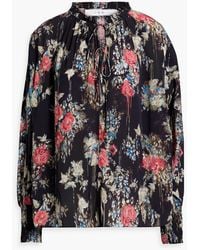 IRO - Analin Tie-detailed Floral-print Crepe De Chine Blouse - Lyst