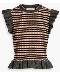 Ulla Johnson - Rea Ruffled Jacquard-Knit Top - Lyst