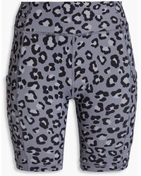 Monrow - Leopard-print Stretch-jersey Shorts - Lyst