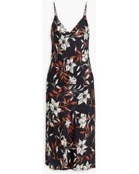 Rag & Bone - Mallory Floral-print Silk-blend Twill Midi Dress - Lyst