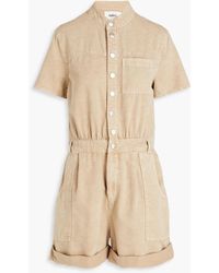 Ba&sh - Daquila Gathered Cotton And Linen-blend Twill Playsuit - Lyst