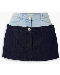 Dion Lee - Paneled Two-tone Denim Mini Skirt - Lyst