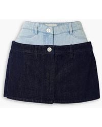 Dion Lee - Paneled Two-tone Denim Mini Skirt - Lyst