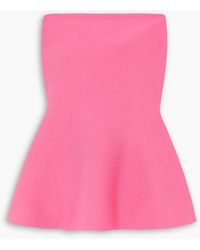 Adam Lippes - Strapless Knitted Peplum Top - Lyst