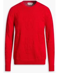 McQueen - Jacquard-Knit Cotton Sweater - Lyst