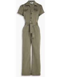 PAIGE - Anessa Belted Denim Jumpsuit - Lyst