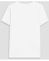 T By Alexander Wang - Cropped t-shirt aus baumwoll-jersey mit logoprint - Lyst