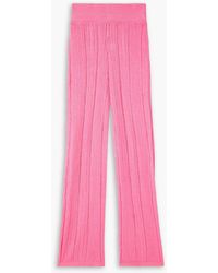 Cult Gaia - Savannah Ribbed-knit Straight-leg Pants - Lyst