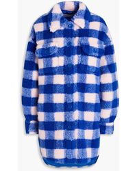 Stand Studio - Sabi Oversized Checked Faux Shearling Jacket - Lyst