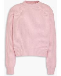 Another Tomorrow - Ribbed Cashmere And Wool-blend Sweater - Lyst