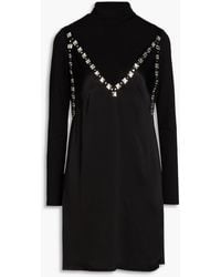 Maje - Radeu Crystal-embellished Satin And Jersey Mini Dress - Lyst