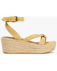 Ba&sh - Candella Knotted Suede Espadrille Wedge Sandals - Lyst