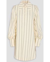 Zimmermann - Striped Linen-blend Mini Shirt Dress - Lyst
