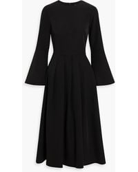 Mikael Aghal - Pleated Crepe Midi Dress - Lyst