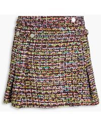 ROTATE BIRGER CHRISTENSEN - Pleated Bouclé-tweed Mini Skirt - Lyst