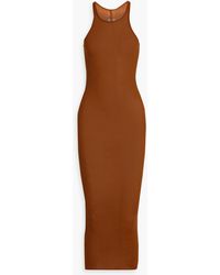 Rick Owens - Ribbed Jersey Midi Dress - Lyst