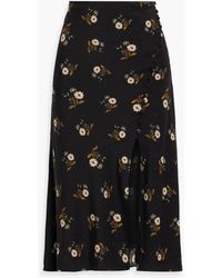 Veronica Beard - Franconia Wrap-effect Floral-print Silk-blend Jacquard Midi Skirt - Lyst