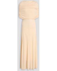 Esse Studios - Bonachi Cape-Effect Ruched Jersey Maxi Dress - Lyst