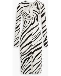 Et Ochs - Eleanor Cutout Ruched Zebra-print Stretch-jersey Midi Dress - Lyst