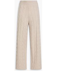LeKasha - Trevise Cable-Knit Cashmere Wide-Leg Pants - Lyst