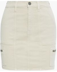 Joie Park Zip-detailed Cotton-blend Twill Mini Skirt - Natural