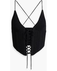 Dion Lee - Cropped Lace-up Crocheted Top - Lyst