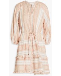 Tigerlily - Okimi Charley Ruffled Cotton-jacquard Mini Dress - Lyst