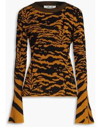 Diane von Furstenberg - Beverly Jacquard-knit Cotton-blend Sweater - Lyst
