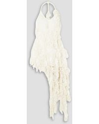 Zimmermann - Asymmetric Embellished Linen And Silk-blend Dress - Lyst