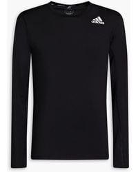 adidas Originals - Mesh-paneled Logo-print Stretch-jersey T-shirt - Lyst
