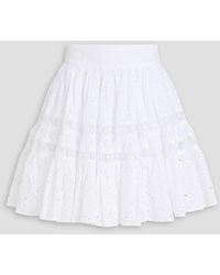 Maje - Tiered Broderie Anglaise Cotton Mini Skirt - Lyst