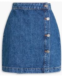 10 Crosby Derek Lam - Nova Denim Mini Wrap Skirt - Lyst