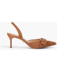 Veronica Beard - Roxy Buckled Suede Slingback Pumps - Lyst