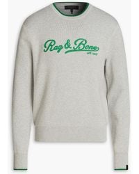 Rag & Bone - Varsity pullover aus baumwolle mit stickereien - Lyst