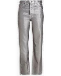 Veronica Beard - Daniela Coated Metallic High-rise Straight-leg Jeans - Lyst