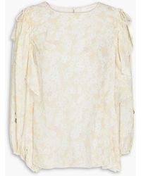 See By Chloé - Ruffled Floral-print Crepe De Chine Blouse - Lyst