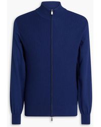 Canali - Cable-Knit Cotton Cardigan - Lyst