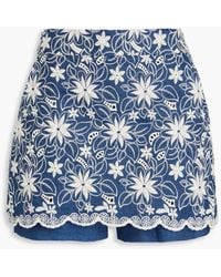 Maje - Broderie Anglaise Cotton-blend Shorts - Lyst