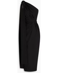 Rhea Costa - One-shoulder Pleated Crepe Gown - Lyst