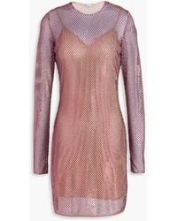 Stella McCartney - Crystal-embellished Fishnet Mini Dress - Lyst