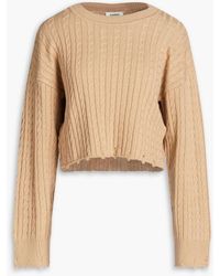 Sandro - Cable-knit Cotton And Wool-blend Sweater - Lyst