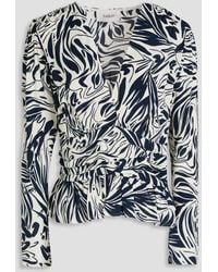Ba&sh - Bedruckte bluse aus crêpe de chine mit falten - Lyst