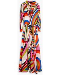 PUCCI - Ruffled Printed Cotton Maxi Dress - Lyst