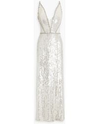Jenny Packham - Amara Crystal-embellished Sequined Tulle Gown - Lyst