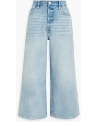 FRAME - Le Pixie Cropped High-rise Wide-leg Jeans - Lyst