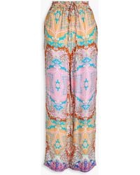Sandro - Paisley-print Twill Wide-leg Pants - Lyst
