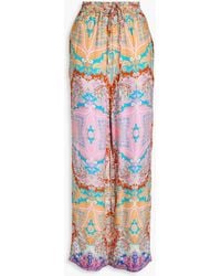 Sandro - Paisley-print Twill Wide-leg Pants - Lyst