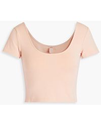 The Upside - Allegra Cropped Stretch Cotton And Modal-blend Jersey Top - Lyst