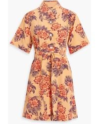 Equipment - Adalaide Floral-print Silk Crepe De Chine Mini Shirt Dress - Lyst