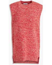 Dolce & Gabbana Wool Flower Embellished Sleeveless Sweater in Red Womens Clothing Jumpers and knitwear Sleeveless jumpers 